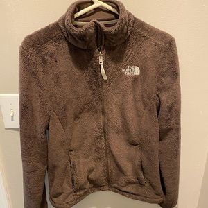 Brown NorthFace Zip up fleece size small